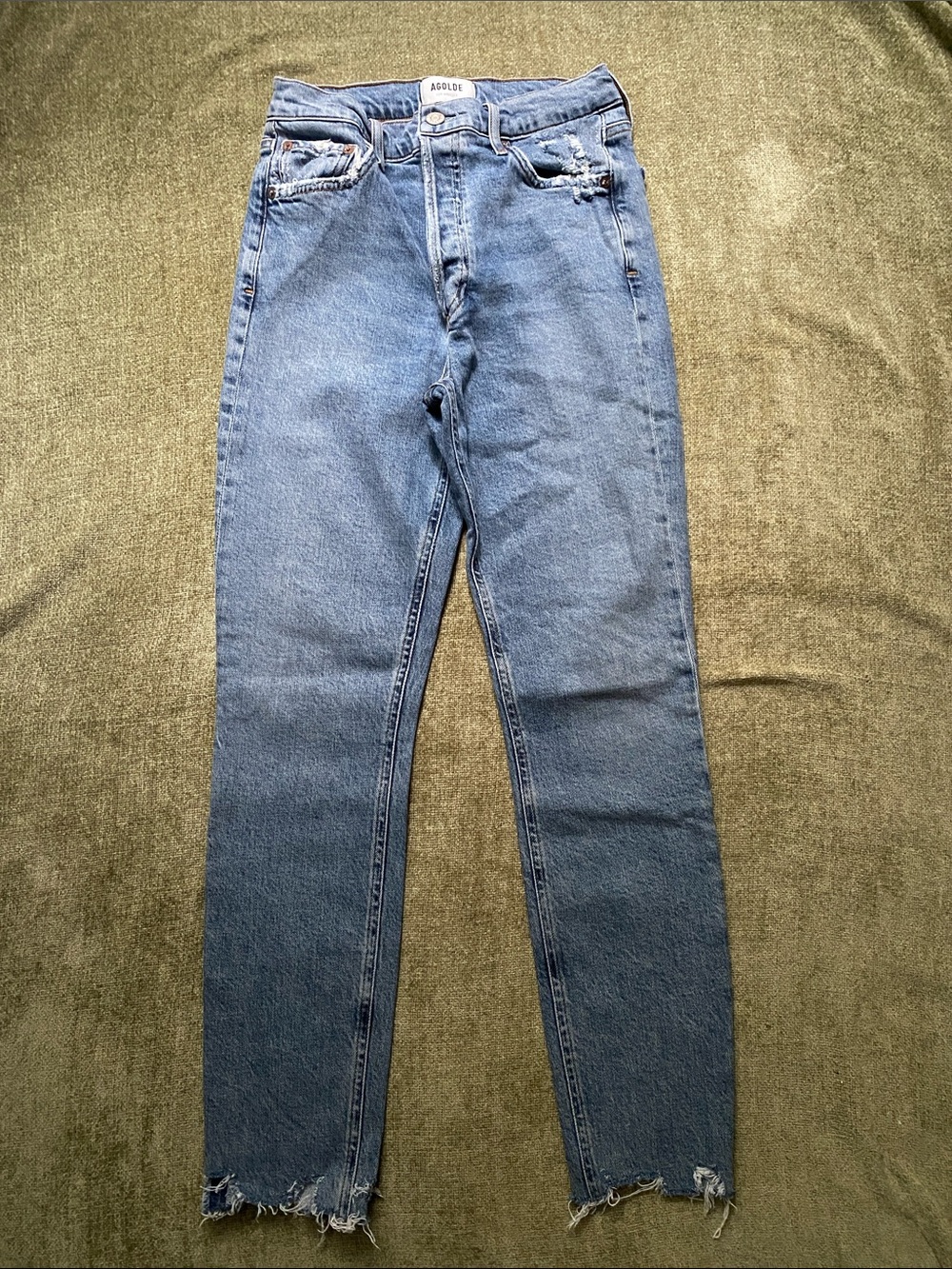 Agolde Women’s Skinny Jeans in Classic Light Blue Denim